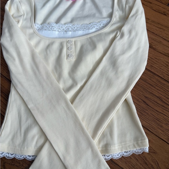 Edikted yellow Ribbed Top - Picture 1 of 3